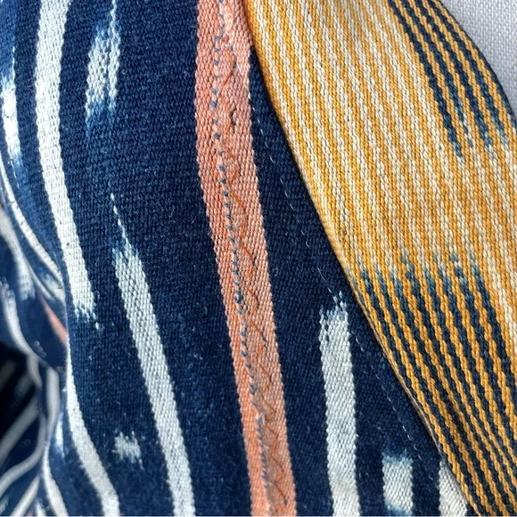 Vintage Handmade African Ikat Tribal Open Front Kimono with Fringe - Picture 12 of 13